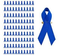 Generic Pink Ribbon Awareness Breast Cancer Pin Brooch Pins Badge Elegant Support For Charity Public Social Event Fundraising Memorials Activity Survivor Gift for Mom(100Pc a-Blue,7.5X3.5X1.3CM)