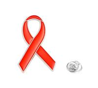 Generic Pink Ribbon Breast Cancer Awareness Enamel Pin Brooch Ribbons Satin Lapel Pins Badge For Fundraising Hope Women Girls Support Gift for Mom Family Ladies Teens (1Pc Red #2,4cm)