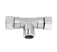 Generic Pipe Fitting Durable Stainless Steel 3 Way Tee Connector for Water Air Gas Pipeline Hardware G1/2 for Building Materials (Middle Male Thread)