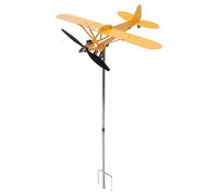 Generic Piper J3 Cub Airplane Weathervane 3D Metal Airplane Weather Cattle Outdoor Roof Wind Direction Indicator Garden Decoration (Large)