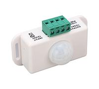 Generic PIR Motion Detector Body Sensing Switch Delay Adjustable for Indoor Use Compact ABS 6A 12-24V (White)