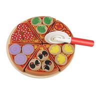 Generic Pizza Play Kitchen 25 × 25 × 5 Wood Veg Pizza Food Do-it-yourself Toys Set Role Play Toys for Children Children Learning Educational