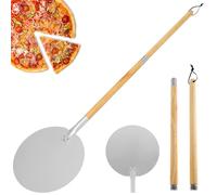 Generic Pizza Turning Peel,126.5x30.5 cm Detachable Turning Pizza Spatula with Wood Handle,Heavy-Duty Aluminum Pizza Turning Peel,Pizza Peel Turner for Pizza Oven Homemade Pizza Bread Bakers