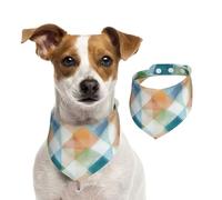 Generic Plaid Checkered Print Pet Triangle Scarf Bibs, Cute Dog Bandanas, Adjustable With Snaps, For Dogs Puppy Cats