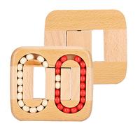 Generic Planar Ball Wooden Toy Luban Lock Puzzle Brain Teaser Game for Kids Adults Educational STEM Learning Beech Wood 11.3x12.5x2cm