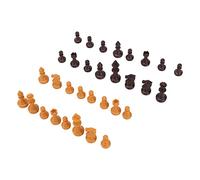 Generic Plastic Chess Pieces Set for Relaxation and Picnics 32 Miniature Figurines 49mm Height for Fun Time (Wood Color)