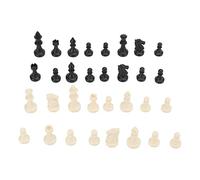 Generic Plastic Chess Pieces Set for Relaxation and Picnics 32 Miniature Figurines 49mm Height for Fun Time (Black White)