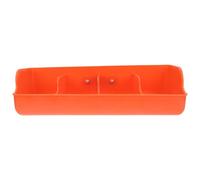 Generic Plastic Pig Feeder Prevents Food Spillage with Four Feeding Compartments, Orange Livestock Feeding Manger Suitable for Multiple Pigs for Farm and Ranch Use