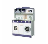 Generic Play Set Wooden Children’s Role Play Kitchen Simulation Cooking Play Kitchen with Realistic Sound Light Features for Imitation Games Parent Scenarios, Dark
