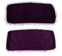 Generic Pleuche Decorated Keyboard Cover for Electronic Piano, Soft Dust Protection for 61/88 Key Piano, Burgundy & Violet, Fastener Tape, Great Accessory for Musicians (61key)