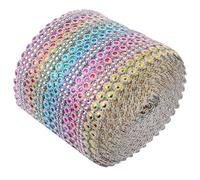 Generic Plum Diamond Mesh Trim Roll, 16-Row Double Small Plum Blossom Plastic Sequin Decoration, Wedding and Christmas Craft Supplies, Approx 10 Yards for Sewing and Embellishing