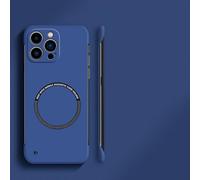 Generic Plumun Ultra Thin Hard PC Magnetic Frameless Case for iPhone, Matte Slim Frameless Magnetic Phone Case for iPhone 13/14/15/16 Pro Max Case (for iPhone14Pro,Blue)