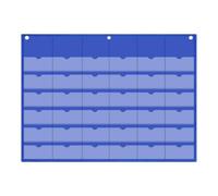 Generic Pocket Chart Storage Bag, Hanging with 36 Pockets for Paper Index Cards, Business Card Holder, File Tray, Made of Oxford and PVC for Teaching, Blue