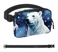 Generic Polar Bear Watching Stars-1686 Unisex Style Fanny Pack: Fashion Waist Packs, Crossbody Bags Sport Slim Fashionable for Jogging Hiking Hiker Woman Man, 1.5x9.0x5.9in/4x23x15cm, Multicolor,