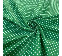 Generic Polka Dot Polycotton Fabric - 50 and Dot Sizes *Sold by The Metre* 114cm Wide (3-4MM DOT Emerald) (Fat Quarter)