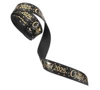 Generic Polyester Ribbon and Refined Style with Gold Hot Stamping 2025 with Unique Design Graduation Party for Graduation Decorations and Present Wrapping