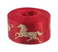 Generic Polyester Ribbon Versatile Fade-Resistant Decorative Ribbon 2026 Year of The Horse Red for Crafts and Floral Arrangement for Holiday Packaging and Festive Party Decor