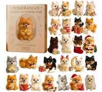 Generic Pomeranian Advent Calendar 2025 2D Flat Ornaments Christmas Countdown Calendar
