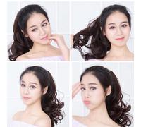 Generic Ponytail Extension, Ponytail Extension Human Hair Hair with Claw Clamp/Holder 5 Colors Synthetic Claw Clamp/Holder Wig 8" in Wavy for Women (Light Brown)