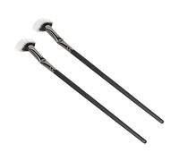 Generic Portable 2pcs Double Layer Fan Mascara Brushes for Clump Prevention and Lower Lash Enhancement Fiber Brush Hair