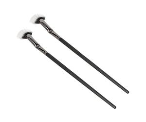 Generic Portable 2pcs Double Layer Fan Mascara Brushes for Clump Prevention and Lower Lash Enhancement Fiber Brush Hair