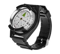 Generic Portable ABS Wristwatch Compass Mini Lightweight Outdoor Tool for Camping Hiking with Rubber Band Black 25.1x2.1cm