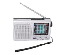 Generic Portable AM FM SW WB Radio, Shortwave Radio with 3.5mm Headphone Jack Compact Receiver for Walking Travel Hiking Emergency Listening (Silver)