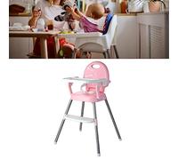 Generic Portable Baby High Chair Eye Level Position Light Weight Extendable Food Eating Chair for Family Mealtime Plastic (Pink)