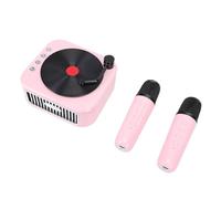 Generic Portable Bluetooth Speaker Karaoke Machine Toy with HiFi Sound Quality, 5H Playback Time, Voice Change Play, for Kids, Suitable for Various Festivals (Pink)