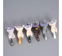 Generic Portable Cat Smart Phone Sucker Holder Cute Phone Stand for Different Occasions, 6 Pcs Holders in White Yellow Gray Brown Black (As Shown)