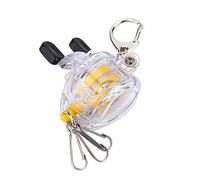 Generic Portable Compact Fishing Reel Keychain with Retractable Steel Wire for Reminder Suitable for Any Fishing Enthusiast Plastic + Metal Shown 5x5cm/2.0x2.0inch