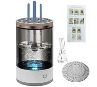Generic Portable Design, Black, Beauty Cosmetic Brush Cleaning Machine, Makeup Brush Cleaner, Usb Rechargeable Auto Brush Cleaner, Cleansing And Drying, Easy One-Button Operation