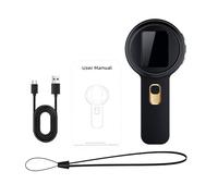 Generic Portable Digital Magnifier with 2-Inch High-Definition Screen and 200X Zoom for Electronics Maintenance and Antique Appraisal (Black)