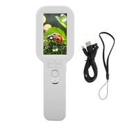 Generic Portable Digital Microscope, 5X to 500X Magnification with 3 Inch Screen and 16 LED Lights, Dual Lens System for Nature Exploration Jewelry Appraisal Electronics Repair Antique (White)