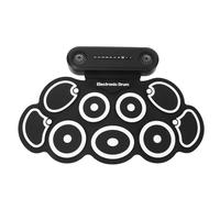 Generic Portable Electronic Drum Set with Built-in Speakers and Battery Operated Design for Music Enthusiasts, Durable Silicone and ABS Materials