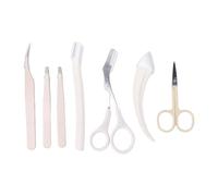 Generic Portable Eyebrow Tweezers Kit Complete 7pcs Eyebrow Trimming Tools for Daily Use in Fashionable Storage Bag