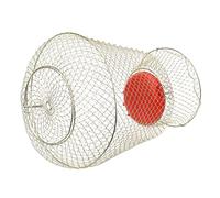 Generic Portable Fishing Cage, Durable Stainless Steel Fish Net Cage for Outdoor Use, Foldable Shrimp Basket for Fishermen, Available in S and L Sizes (Diameter 33cm)