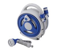 Generic Portable Garden Hose Reel Handheld Water Pipe Nozzle 15m Sunproof Storage for Watering Efficiency Outdoors ABS PVC