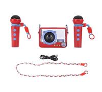 Generic Portable Karaoke Machine, 2 Wireless Microphones & 10W Speaker with LED Lights for Home Party, Outdoor Travel (Blue)