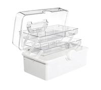 Generic Portable Medicine Box Container Multipurpose Lockable Portable Handle Organizer First Aid Box for Arts Crafts Cosmetic Sewing