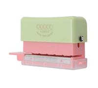 Generic Portable Metal Paper Puncher 5 Round Hole Manual Punch Tool for A5 B5 A4 Paper Loose Leaf Office Supplies Heavy Duty Puncher (Green Roseate)