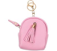 Generic Portable Mini Change Bag Key Ring Handbag with Zipper, Creative Light Pink Clutch Coin Purse for Women, Trendy Key Chain Wallet Suitable for Everyday Use