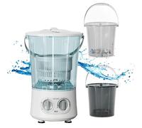 Generic Portable Mini Washing Machine, Small Laundry Washer Semi-Automatic with Rotary Timer Controller, Storable, Split Drums for Home, Dorm, Apartment, RV, Travel, Outdoor(Three barrels)