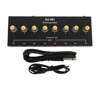 Generic Portable Outdoor Mixer, 8 Channel Mixer Console with Independent Volume Control and 6.5mm Mono Input, for Live Performances Studio Recording Multi Keyboard Setups