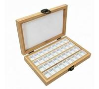 Generic Portable Paint Palette Wooden Paint Box Watercolor Storage Box Mixing Tray Organizer With Secure Closure And Easy Carry Design Suitable for home, Natural Wood Color