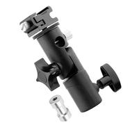 Generic Portable Photography Flash Bracket with 3/8' to 1/4' Screw Adapter, Aluminium Alloy and Abs Construction, User-Friendly Design to Securely Hold Flashlight and Umbrella,