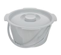 Generic Portable Plastic Commode Bucket with Lid and Handle, Small Spill-Proof Urine Pot for Elderly, Bedside Toilet Chair Accessory for Home Care and Mobility Aid