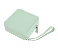 Generic Portable Silicone Sanitary Napkin Storage Bag with Zipper Closure, Reusable Tampon Holder for Travel and Daily Feminine Care, Light Green Pad Holder