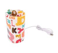 Generic Portable USB Feeding Bottle Warmer with Fast Warming, Wide Compatibility for Power Bank, Laptop, Car, Knitted Fabric Material (English Letter Design)