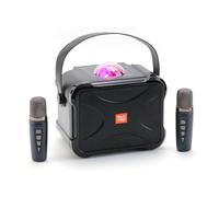 Generic Portable Wireless Bluetooth Speaker Dual Microphone Microphone Singing K Song Family KTV Karaoke Dazzle Color can be Handheld (Black)